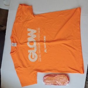 4/$30 Orange Trampoline Tee & Socks - Size Medium & Small (Youth)